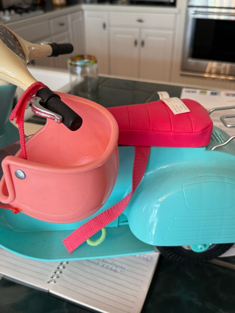 Pink & Turquoise Scooter Accessory Set for Kids - Seat and Front Basket